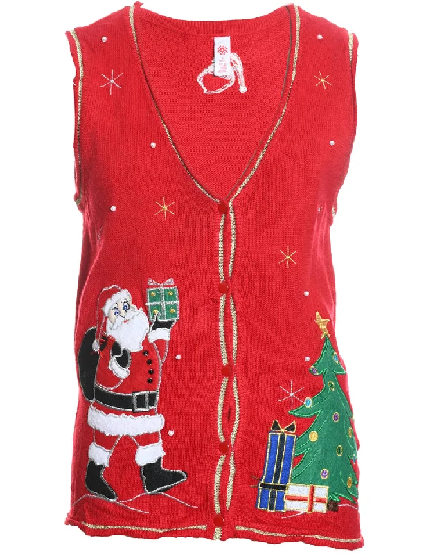 Santa Claus Christmas Sweater Vest - M