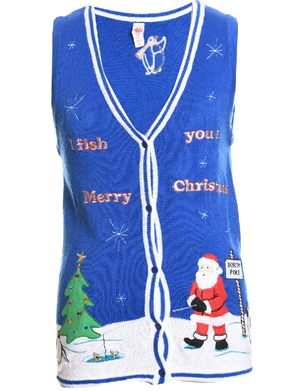 Santa Claus Christmas Sweater Vest - S