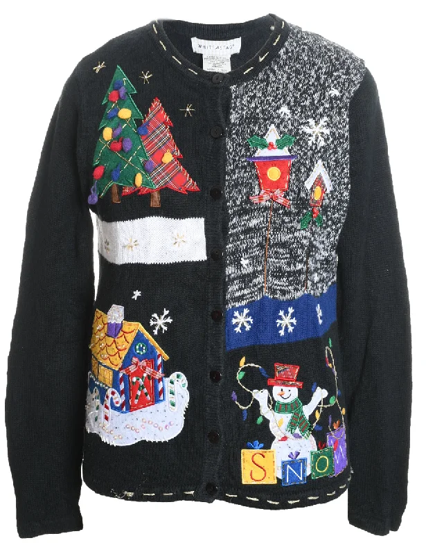 Snowman Christmas Cardigan - M