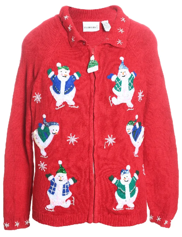 Snowman Christmas Cardigan - S