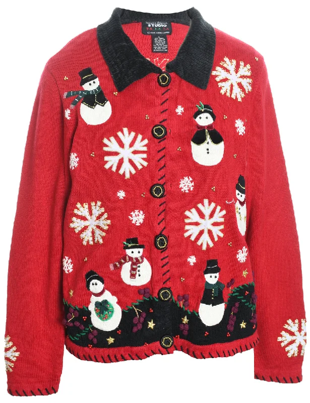 Snowman Christmas Cardigan - S