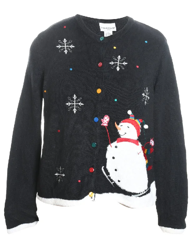 Snowman Christmas Cardigan - S