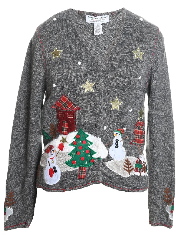 Snowman Christmas Cardigan - S