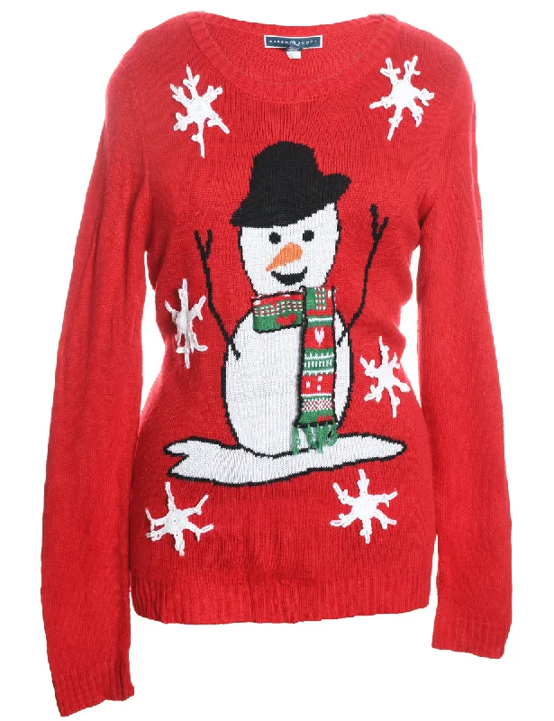 Snowman Christmas Jumper - L