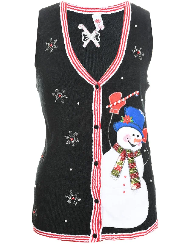 Snowman Christmas Sweater Vest - M