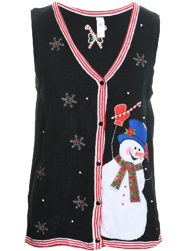 Snowman Christmas Sweater Vest - M